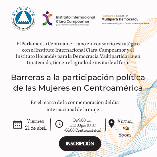 Inscripción para el foro virtual "Barreras a la participación política de las Mujeres en Centroamérica"